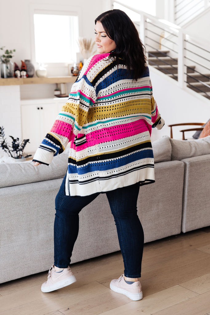 BiBi Felt Cute Striped Cardigan Black Friday
