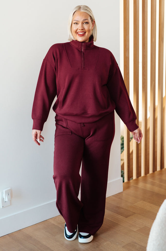 Rae Mode Handle That Half Zip Pullover in Wine Ave Shops