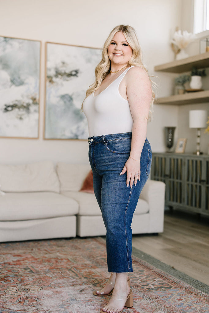 Judy Blue Hayes High Rise Wide Leg Crop Jeans JBPF23