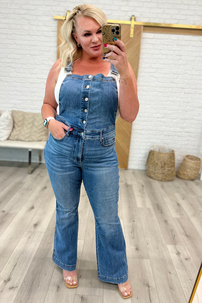 Judy Blue Izzy Control Top Retro Flare Overalls Ave Shops