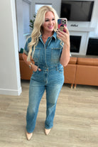 Judy Blue Sylvia Short Sleeve Denim Jumpsuit Ave Shops