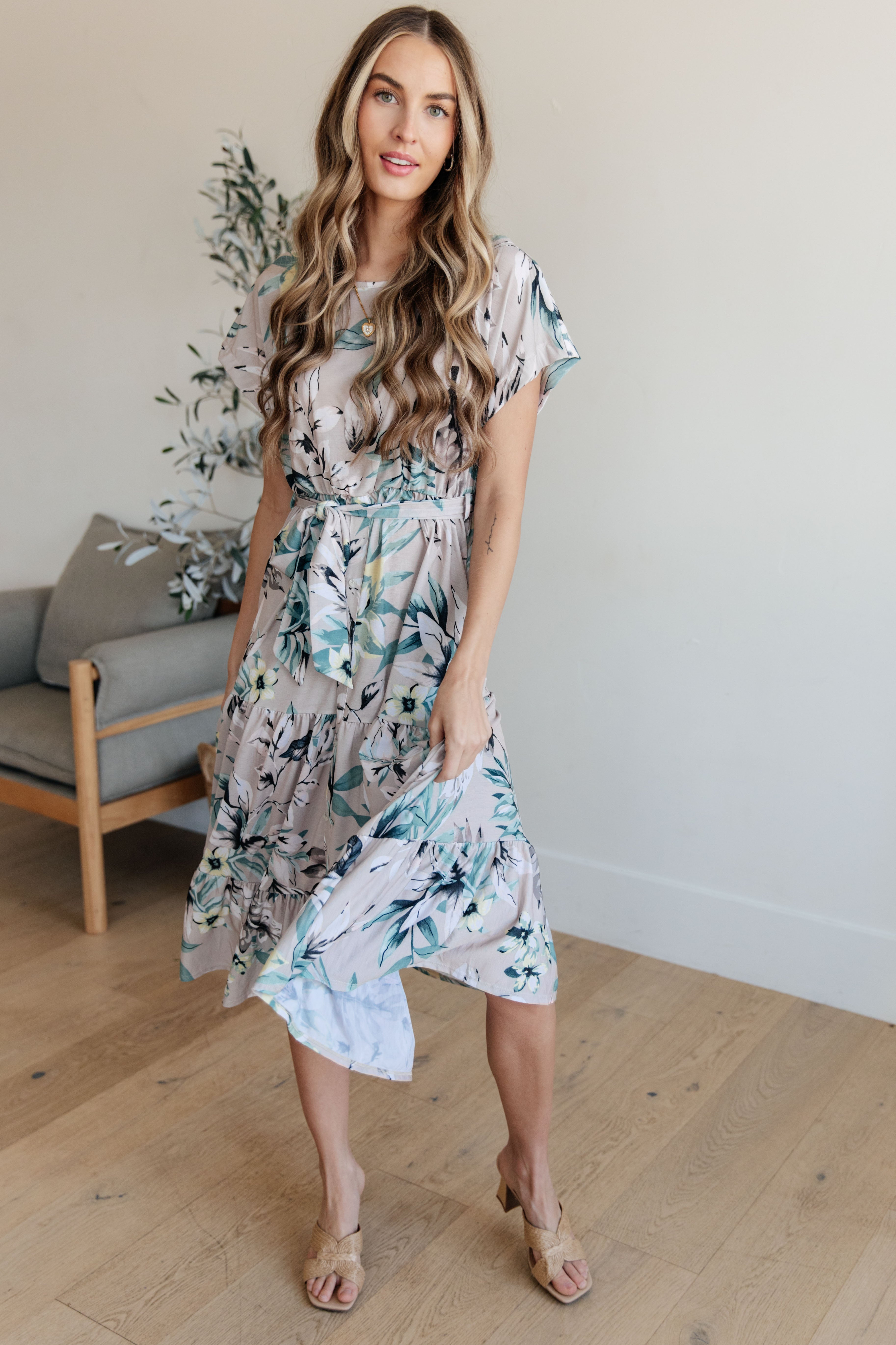 Shopin LA Into the Night Dolman Sleeve Floral Dress Ave Shops
