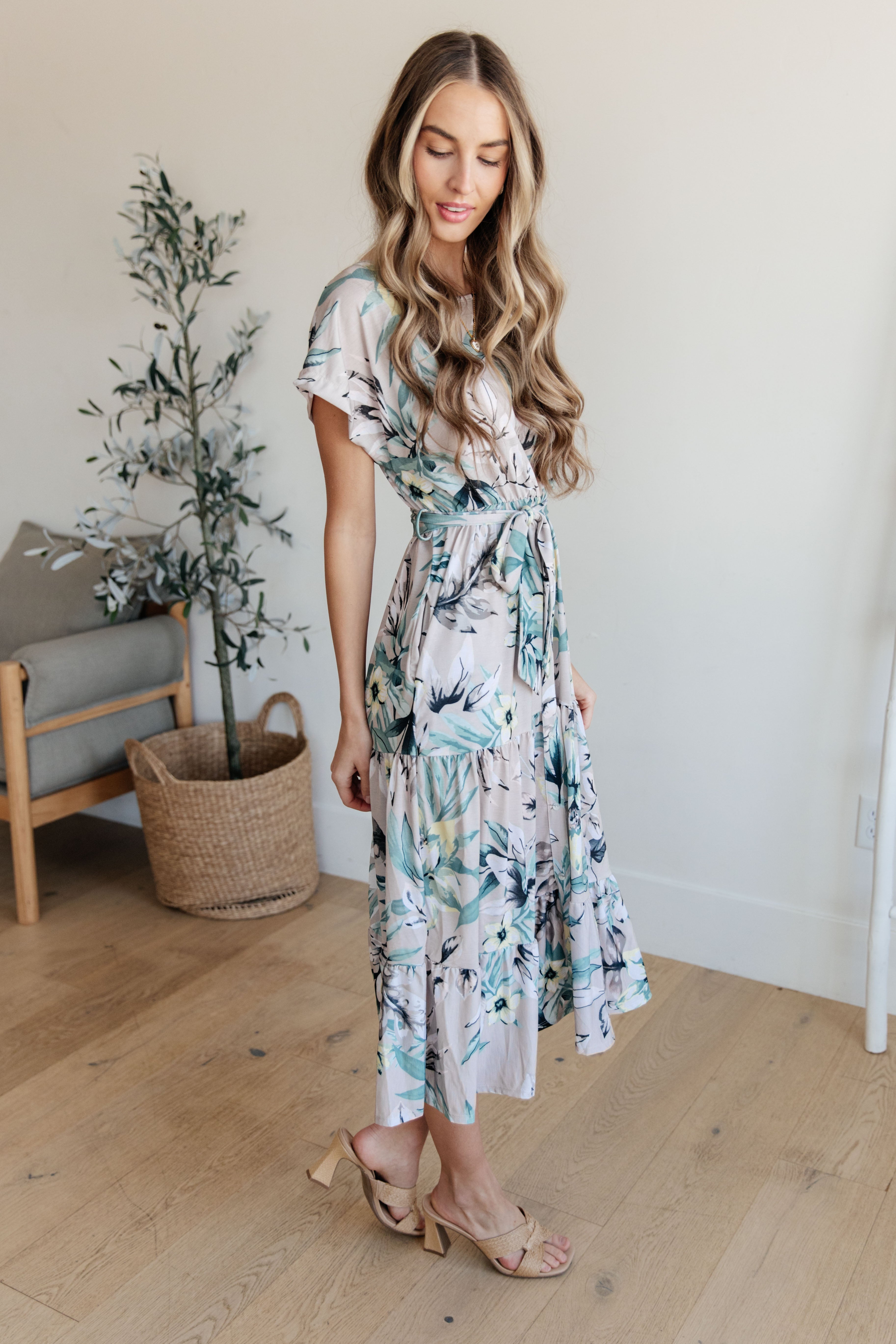 Shopin LA Into the Night Dolman Sleeve Floral Dress Ave Shops