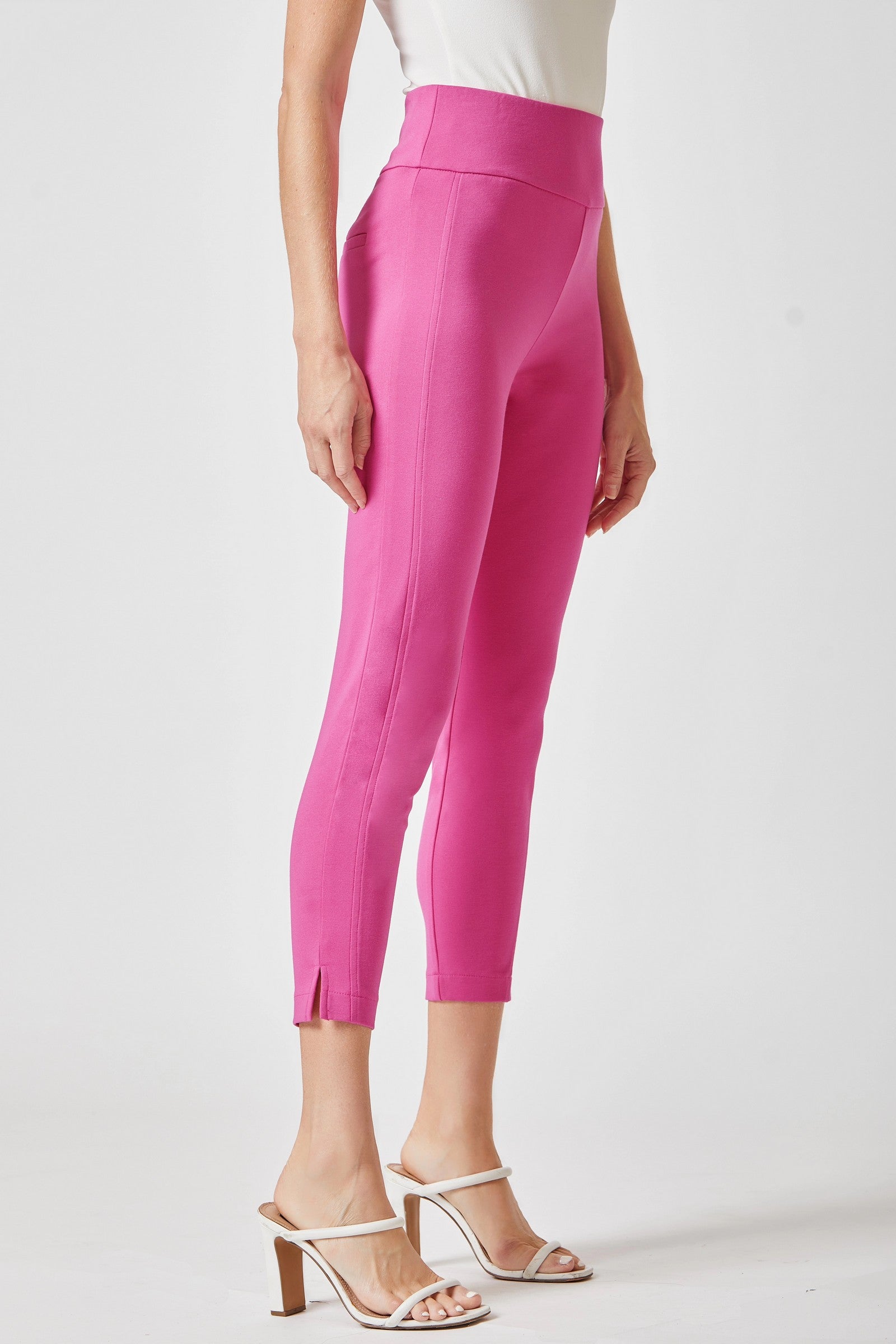 Dear Scarlett Magic Ankle Crop Skinny Pants in Twelve Colors Final Sale Dark Pink Ave Shops