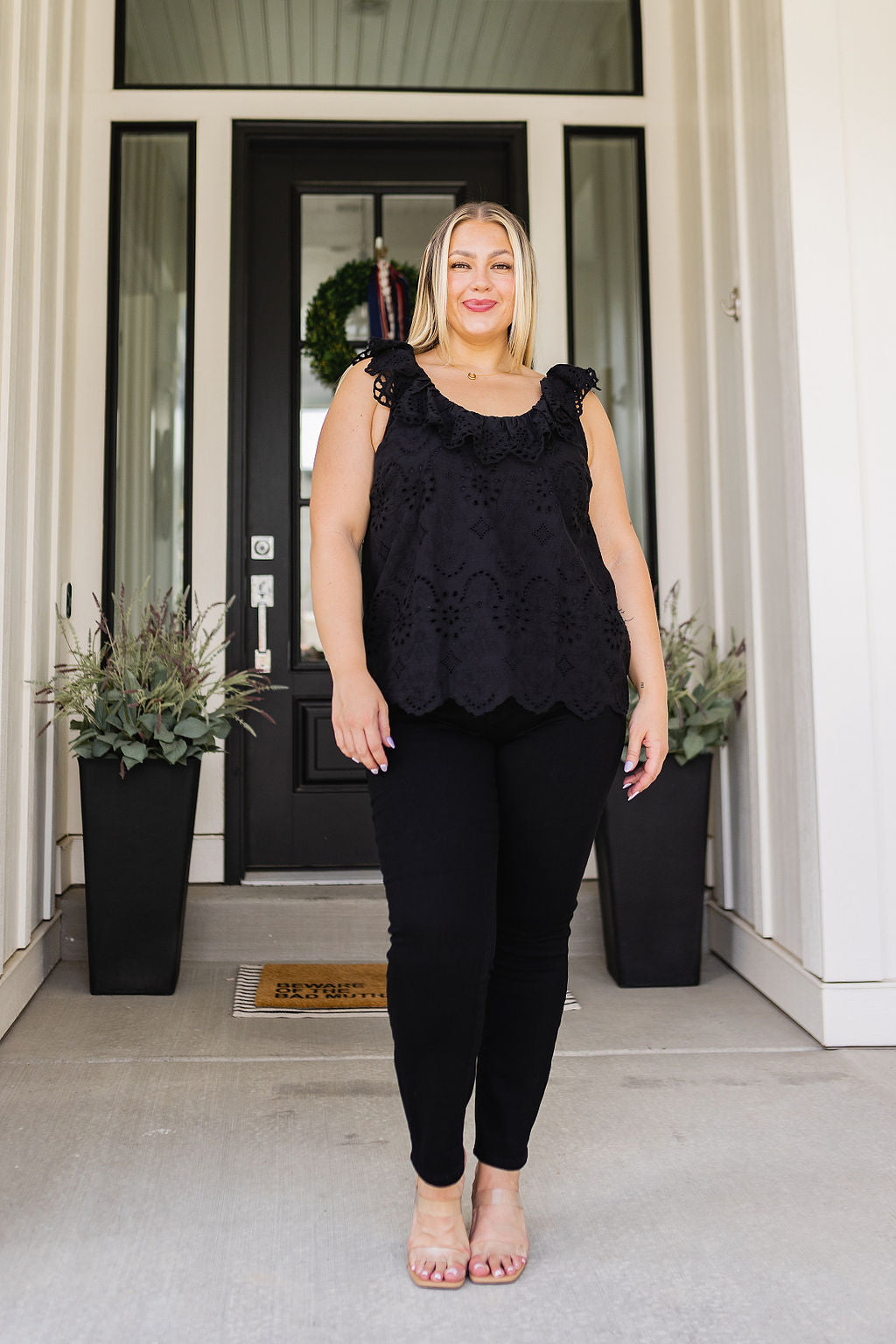 Andree by Unit Parisian Stroll Lace Blouse in Black Bogo Free