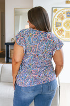 Haptics Patient in Paisley Flutter Sleeve Top Bogo Free