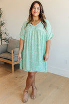 Haptics Rodeo Lights Dolman Sleeve Dress in Mint Floral Ave Shops 3-12-24