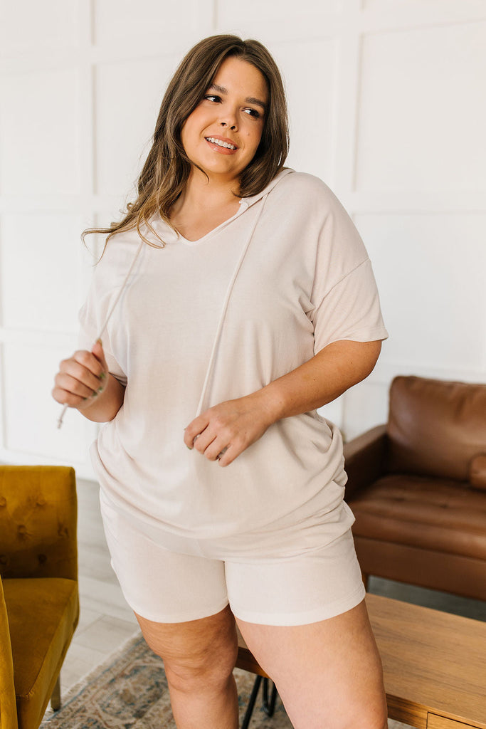 White Birch Stay Awhile Hoodie and Shorts Set Bogo Free