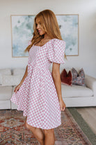 Mittoshop The Moment Checkered Babydoll Dress Bogo Free