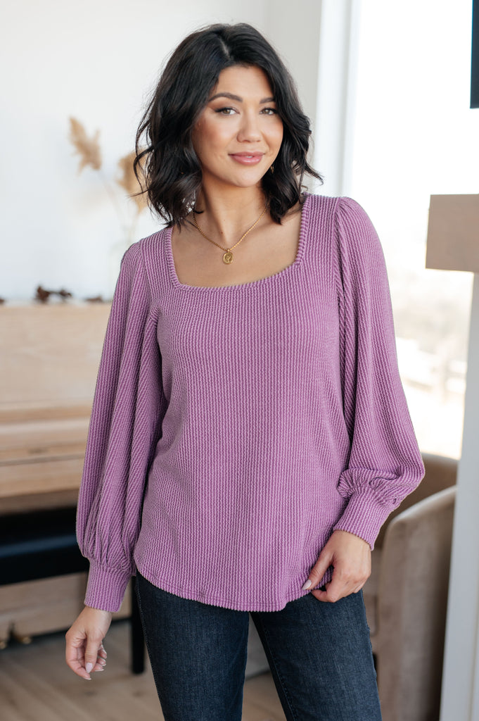 Sew In Love True to Your Word Lavender Balloon Sleeve Top Ave Shops